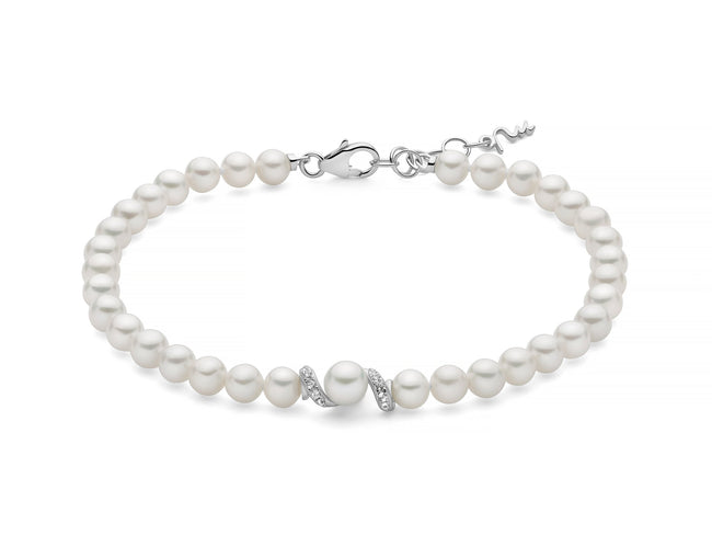 MILUNA | Bracciale di perle Eclissi con centrale in argento e topazi | PBR3800