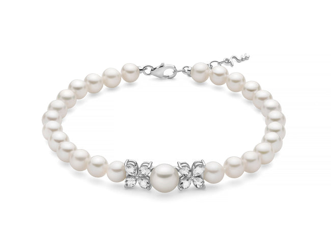 MILUNA | Bracciale di perle Anastasia con centrale di topazi taglio goccia | PBR3803