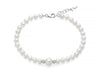 MILUNA | Bracciale di perle Oriente collezione Venere con boule in argento e topazi bianchi | PBR3804