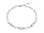 MILUNA | Bracciale di perle Oriente collezione Venere con sei boule in argento e topazi bianchi | PBR3805