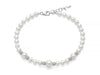 MILUNA | Bracciale di perle Oriente collezione Venere con sei boule in argento e topazi bianchi | PBR3805