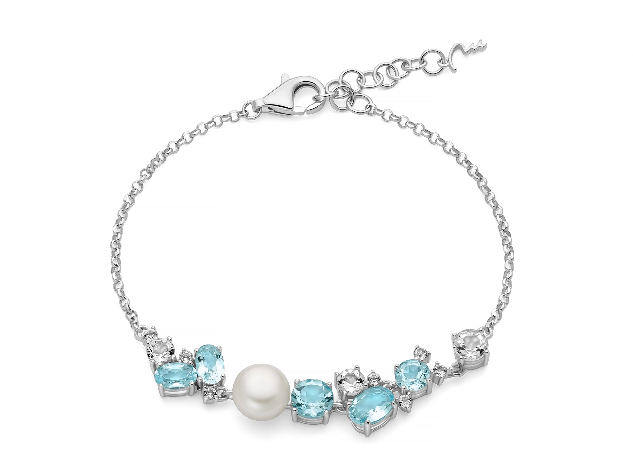 MILUNA | Bracciale Celestia con perla Oriente e Gemma del Cielo | PBR3819