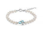 MILUNA | Bracciale di perle Oriente Celestia con due Gemma del Cielo e topazi bianchi | PBR3823
