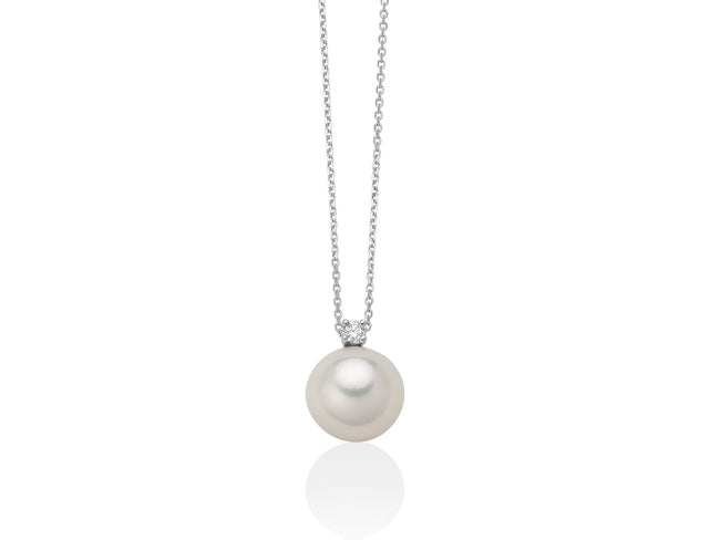 MILUNA | Collana con perla Oriente e diamante in oro bianco | PCL