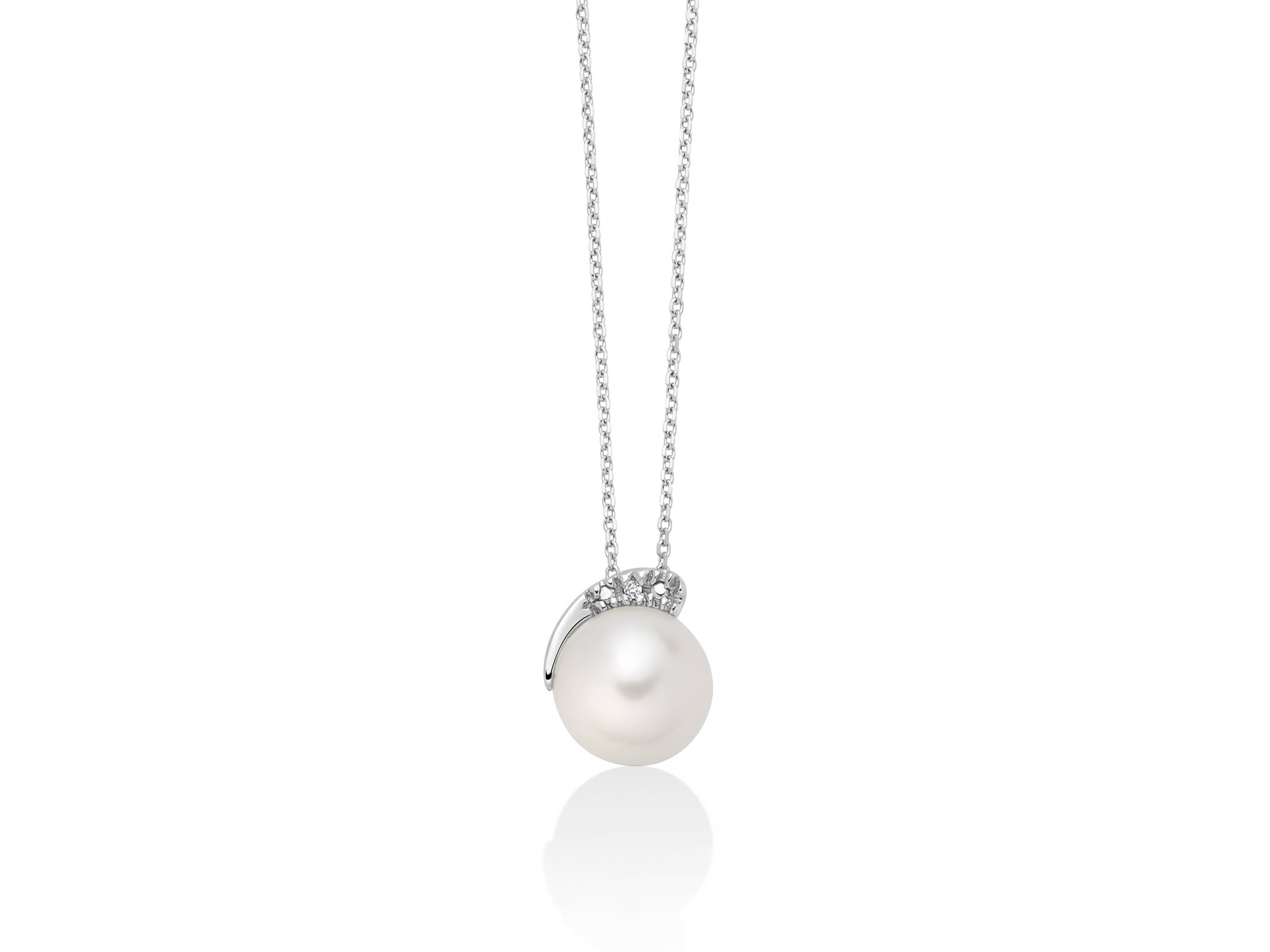 MILUNA | Collana Oro Perla e Diamanti | PCL6554