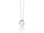 MILUNA | Collana di perla e diamante con dettaglio in oro bianco | PCL6554