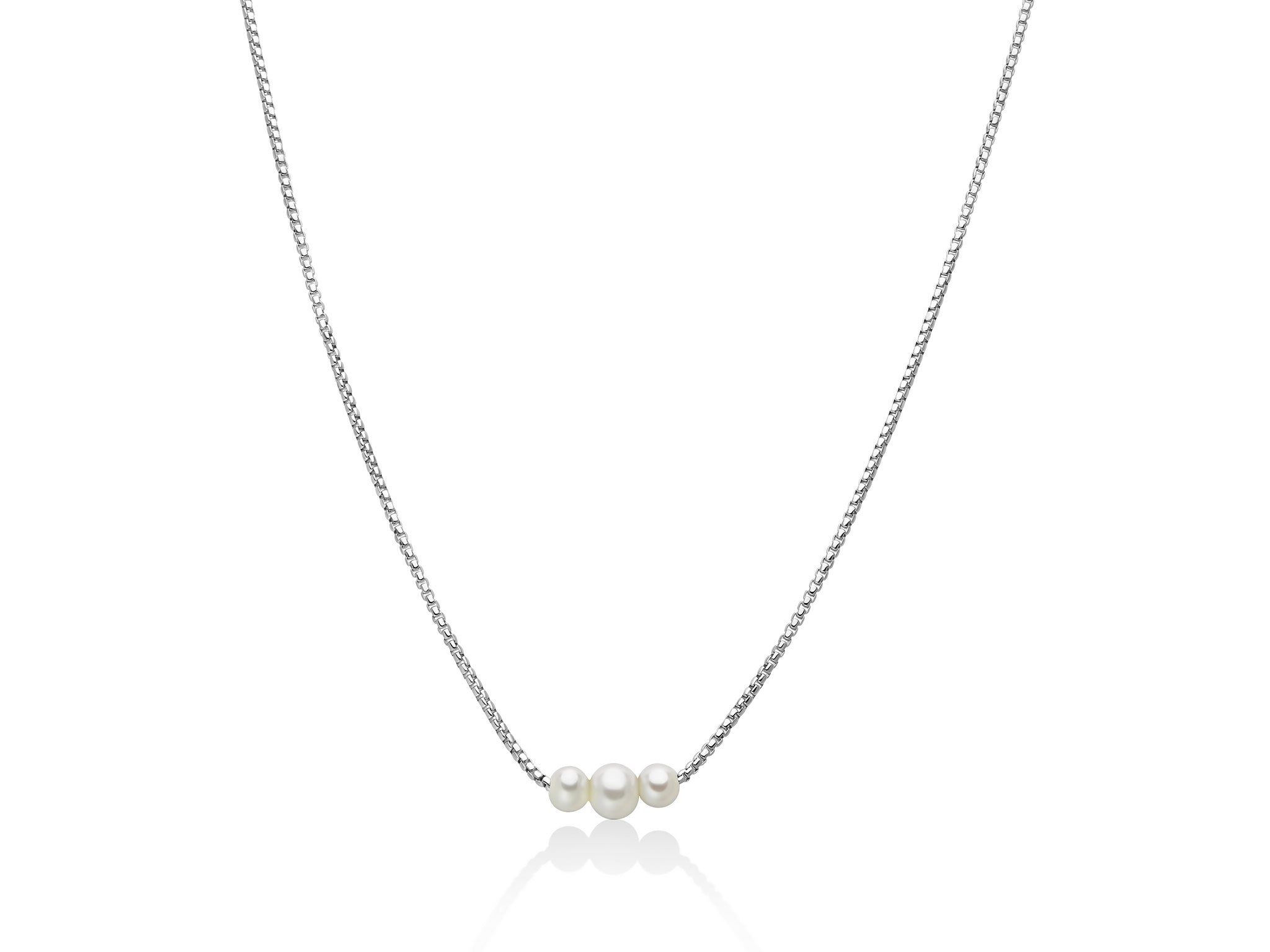 MILUNA | Collana in argento e tre perle Oriente | PCL6628