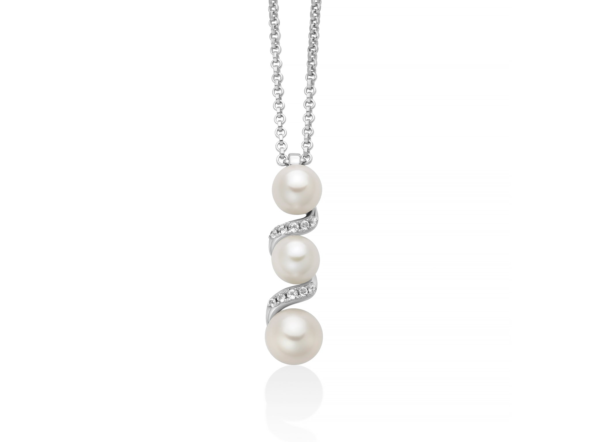 MILUNA | Collana Eclissi con pendente di perle Oriente e lavorazione in argento e topazi | PCL6761