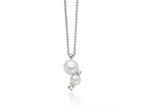 MILUNA | Collana Andromeda con pendente di due perle Oriente e topazi bianchi | PCL6795