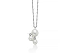 MILUNA | Collana Andromeda con pendente di tre perle Oriente e topazi bianchi | PCL6797