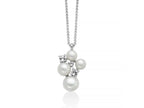 MILUNA | Collana Andromeda con pendente di quattro perle Oriente e topazi bianchi | PCL6800