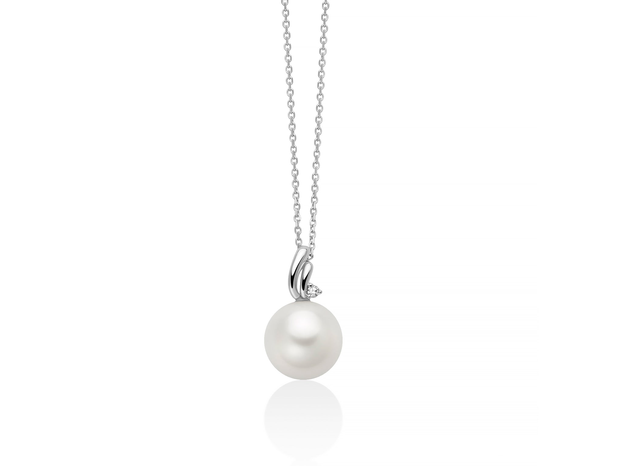 MILUNA | Collana di perla e diamante con dettaglio in oro bianco | PCL6841