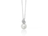 MILUNA | Collier Venere con perla Oriente e lavorazione in argento e topazi bianchi | PCL6865