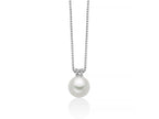 MILUNA | Collana Eva in argento con perla Oriente 8,5-9 mm illuminata da un topazio bianco | PCL6886
