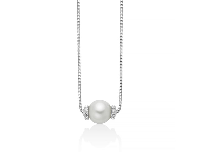 MILUNA | Collana Eva con perla Oriente passante in argento | PCL6888