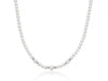 MILUNA | Collana di perle Oriente collezione Venere con sei boule in argento e topazi bianchi | PCL6898
