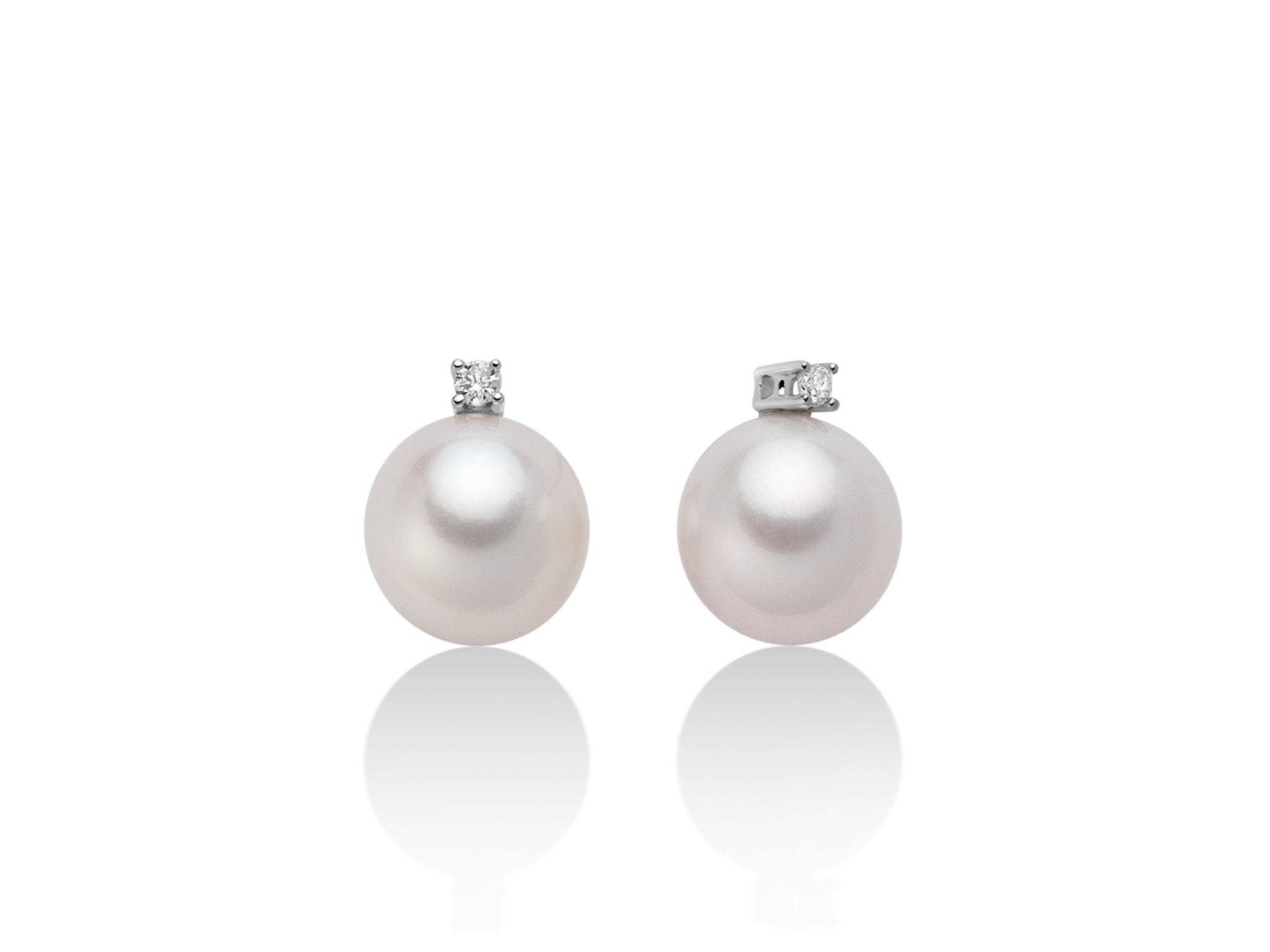 MILUNA | Orecchini di perle Oriente con diamante in oro bianco | PER