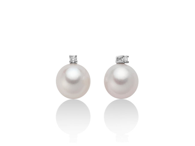 MILUNA | Orecchini di perle Oriente con diamante in oro bianco | PER