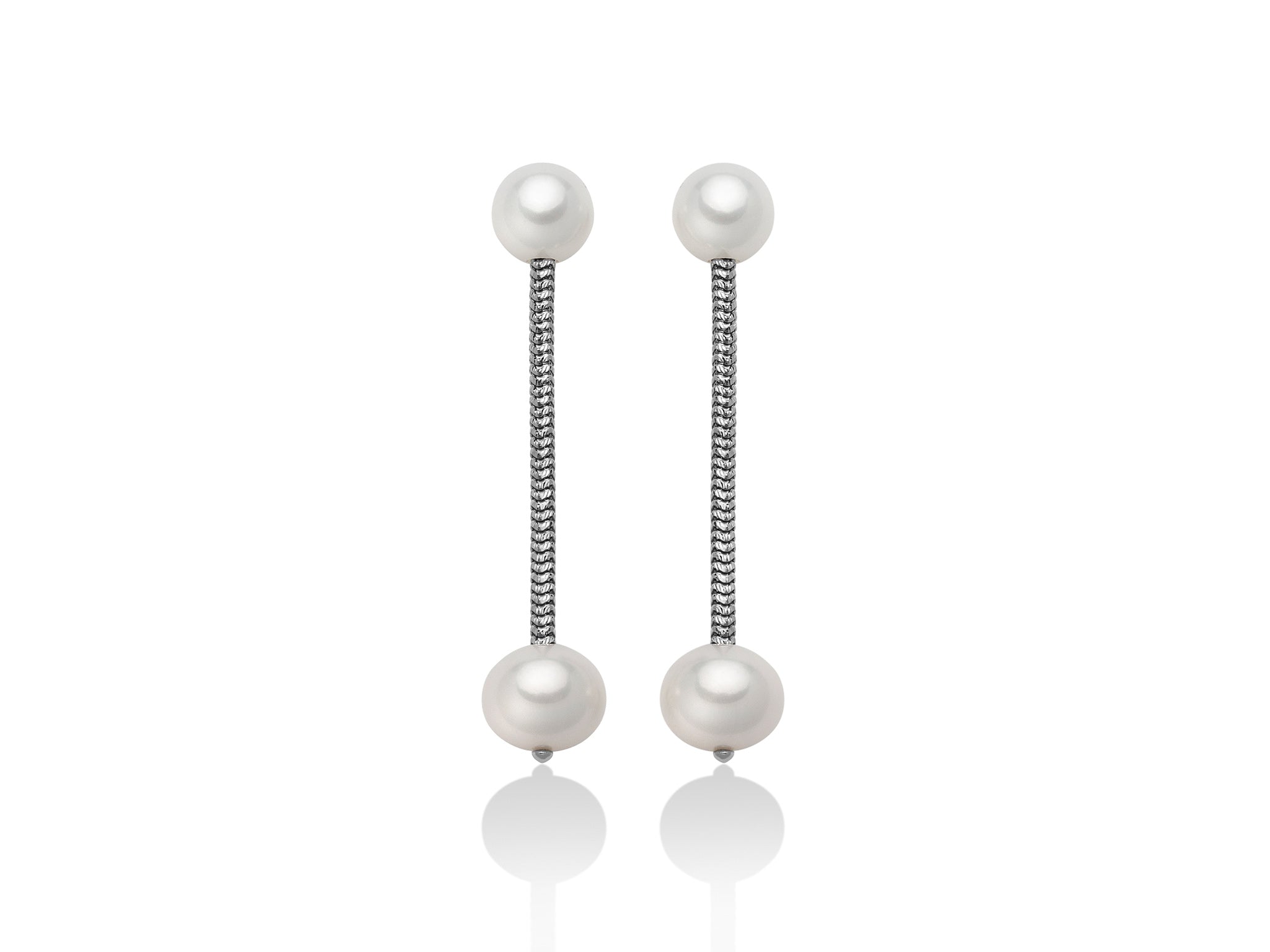 MILUNA | Orecchini pendenti in argento con perle | PER2346