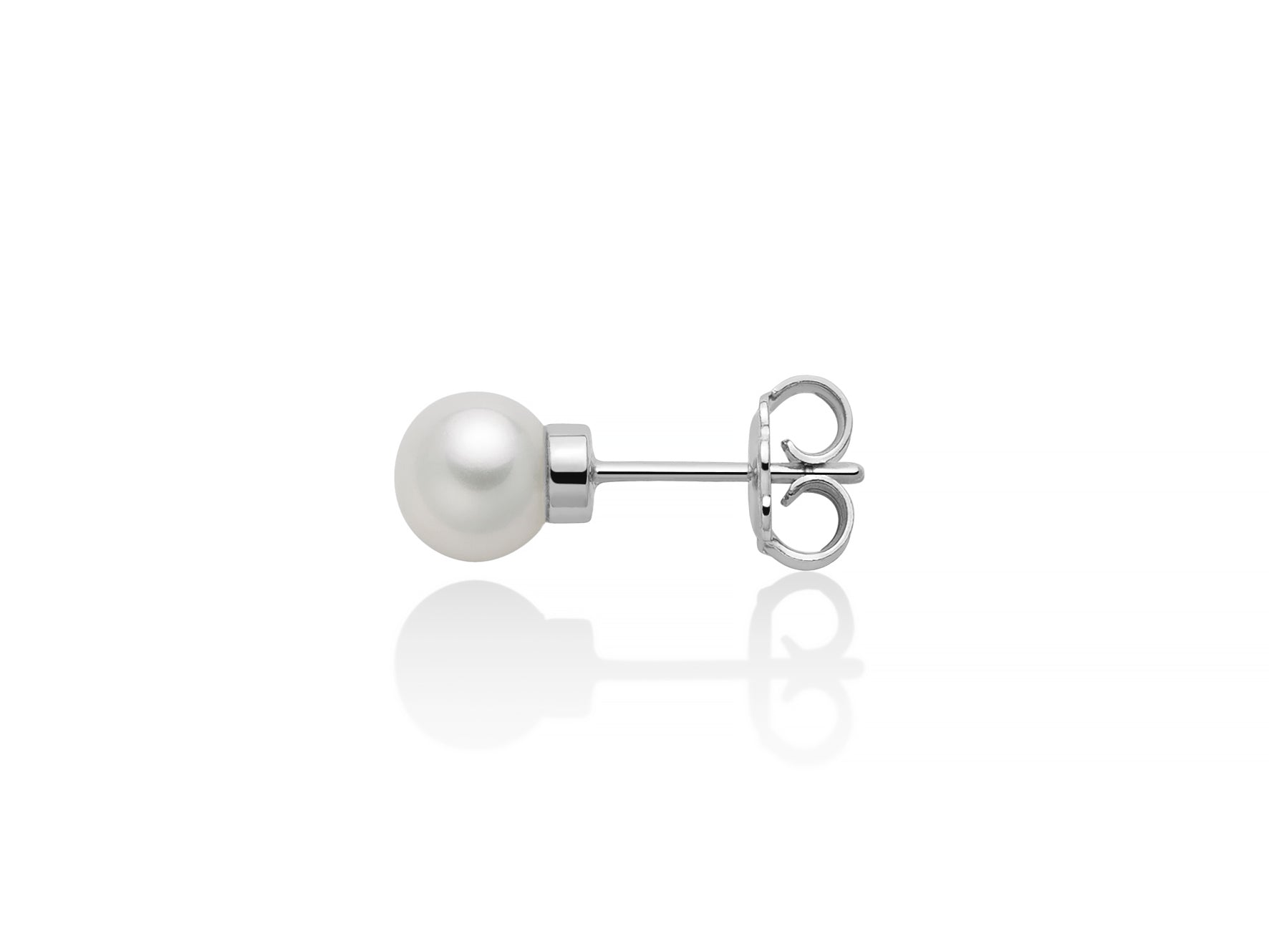 MILUNA UOMO | Mono orecchino in argento con perla bianca media | PER2683