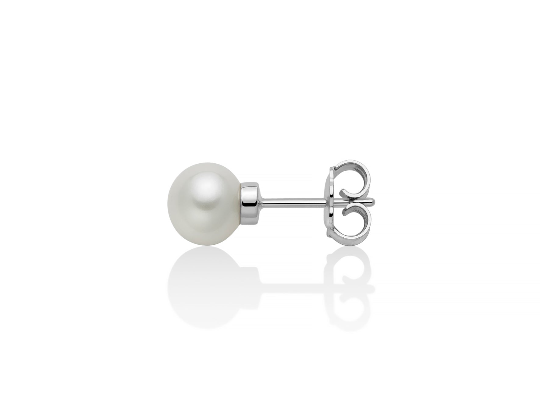 MILUNA UOMO | Mono orecchino in argento con perla bianca grande | PER2689