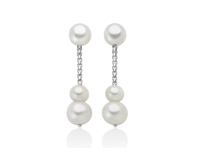 MILUNA | Orecchini in argento pendenti con perle Oriente | PER2768