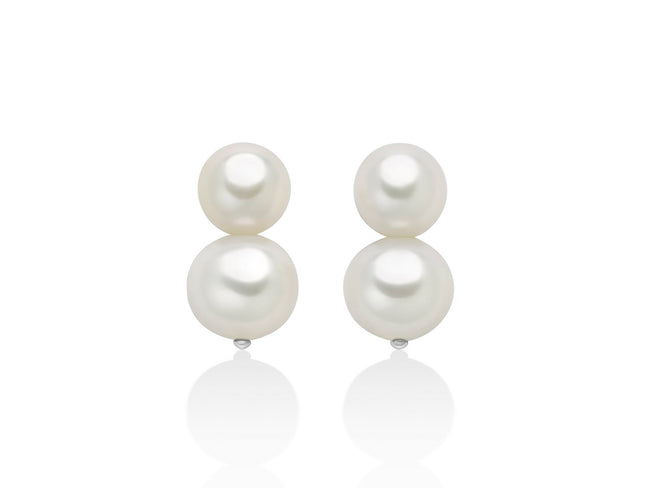 MILUNA | Orecchini in argento e due perle Oriente | PER2770