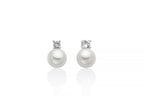 MILUNA | Orecchini Eva in argento con perla Oriente 6,5-7 mm illuminata da un topazio bianco | PER2944