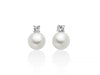 MILUNA | Orecchini Eva in argento con perla Oriente 8,5-9 mm illuminata da un topazio bianco | PER2946