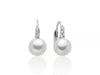 MILUNA | Orecchini Eva a monachella in argento con perle Oriente 8,5-9 mm e topazi bianchi | PER2948