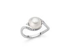 MILUNA | Anello con perla Oriente circondata da oro bianco e diamanti | PLI1652