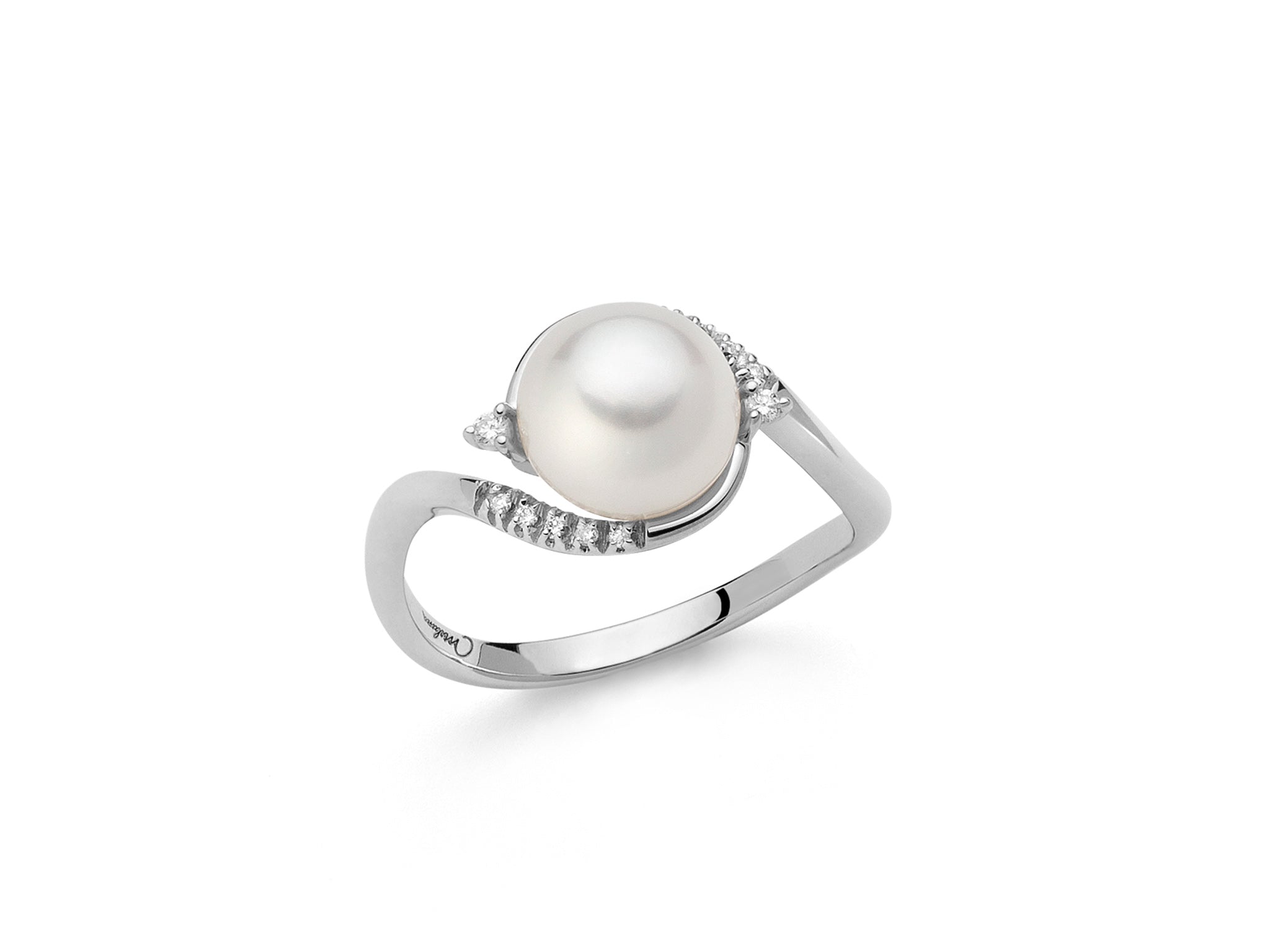 MILUNA | Anello con perla Oriente circondata da oro bianco e diamanti | PLI1652