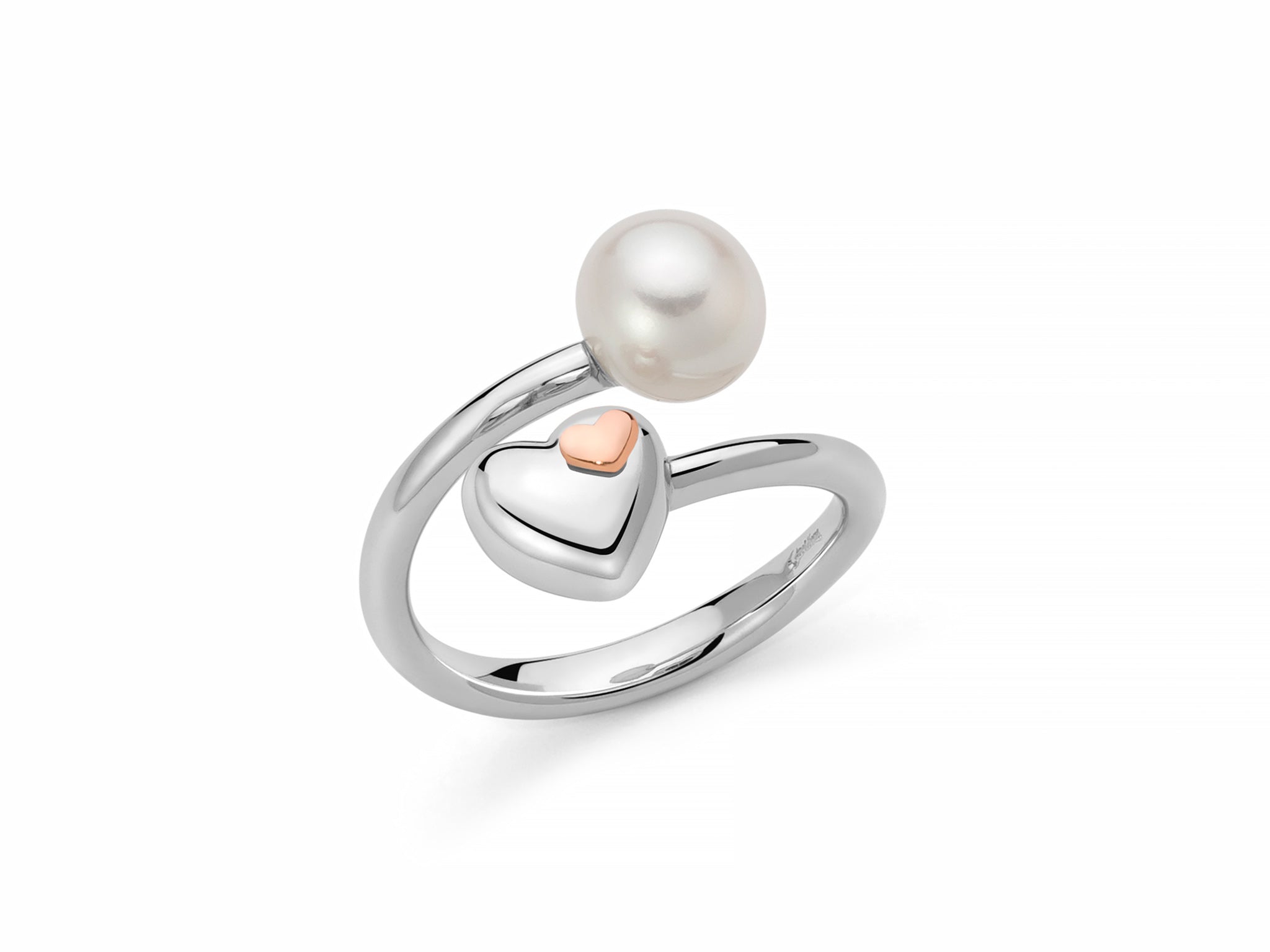 MILUNA | Anello contrariè in argento e perla | PLI1668