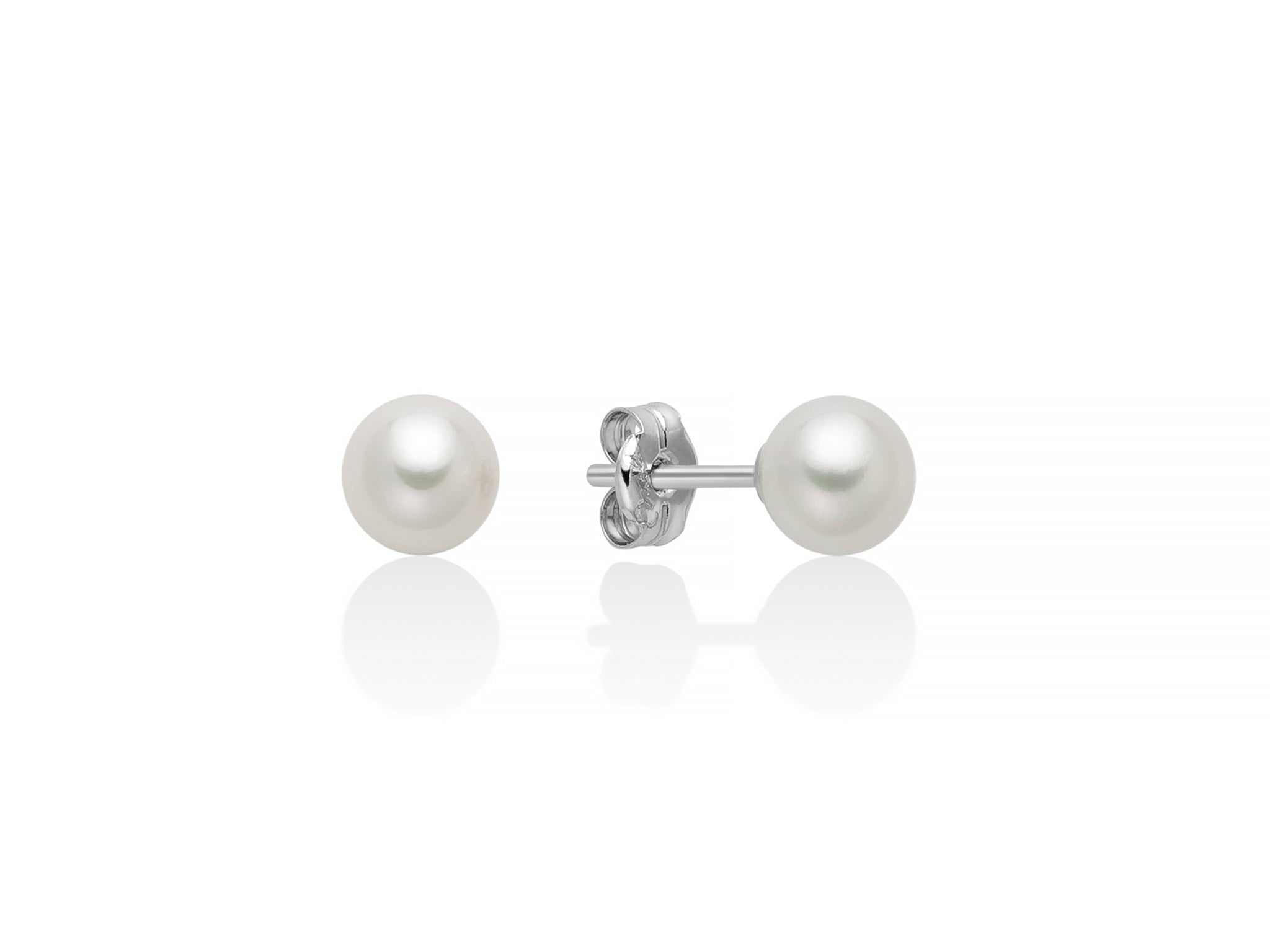 MILUNA | Orecchini di perle gemelle Oriente in oro bianco 375 | PPL