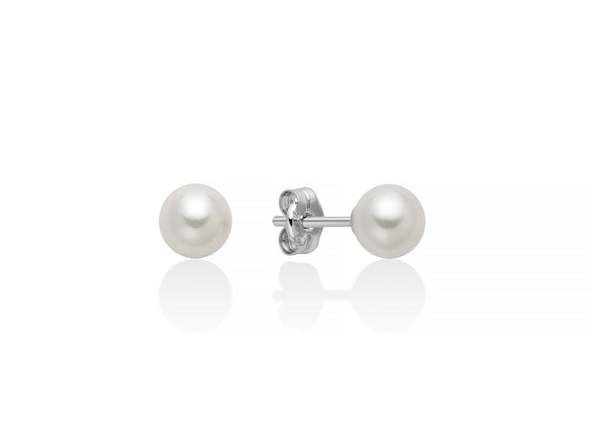 MILUNA | Orecchini di perle gemelle Oriente in oro bianco 375 | PPL