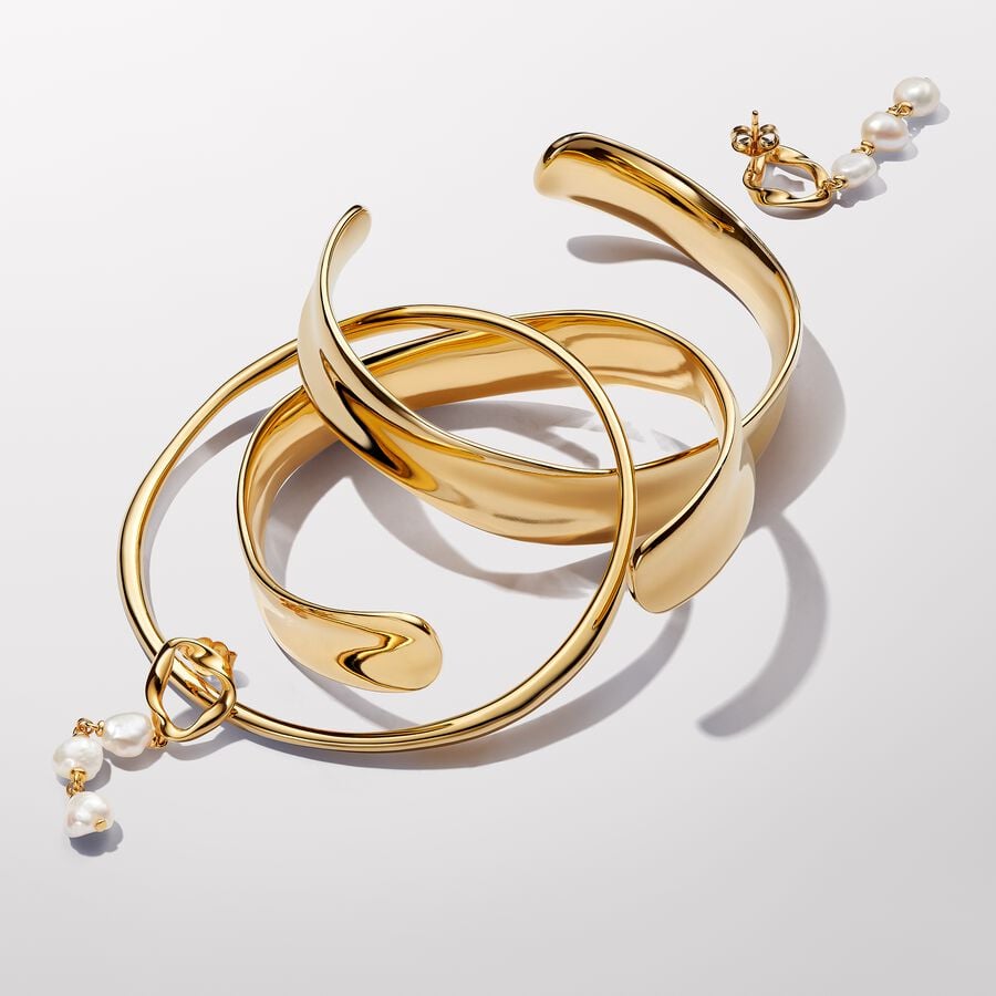 PANDORA ESSENCE | Bracciale Aperto Fascia Larga Linea Sinuosa | 563302C00