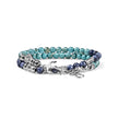 MARIA CRISTINA STERLING | BRACCIALE UOMO A DUE GIRI COLLEZIONE NEPTUNE ARGENTO SODALITE E AULITE CELESTE CIONDOLO ANCORA E MY SAINT | G2840