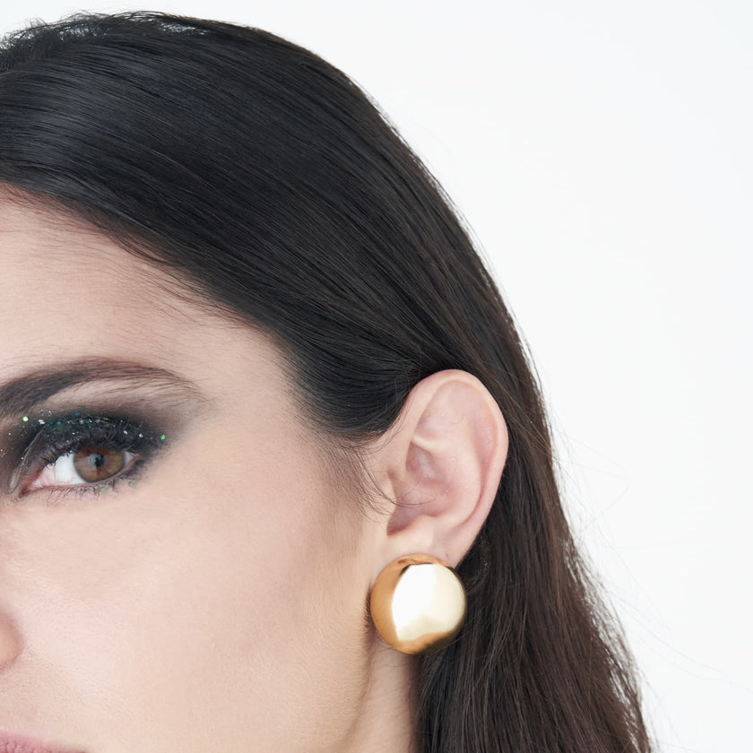 UNOAERRE | Orecchini dorati a bottone grandi | 1770