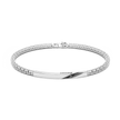 Zancan | Insignia 925 Bracciale in argento con targa e pietre nere | EXB818