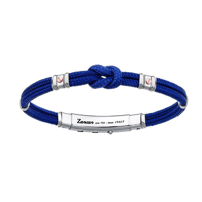 Zancan | Regata Bracciale in kevlar con nodo nautico e viti in oro rosa | EXB475MR-BL