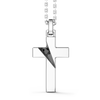 Zancan | Insignia 925 Collana in argento con pendente a croce e pietra nera | EXC541