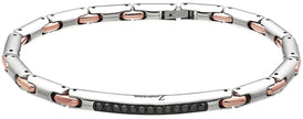 Zancan | Hi-Teck Bracciale in acciaio con pietre nere | EHB073