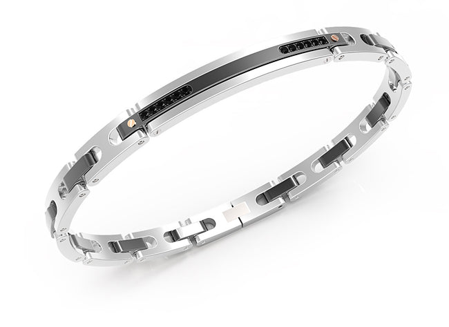 Zancan | Hi-Teck Bracciale in acciaio nero e pietre | EHB093