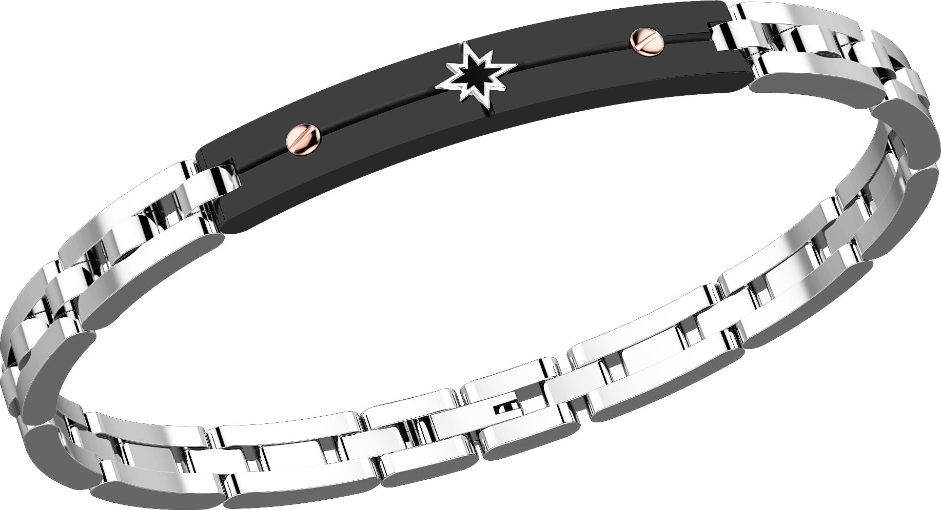 Zancan | Hi-Teck 1.0 Bracciale in acciaio con rosa dei venti | EHB132-N