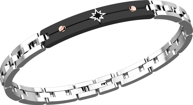 Zancan | Hi-Teck 1.0 Bracciale in acciaio con rosa dei venti | EHB132-N
