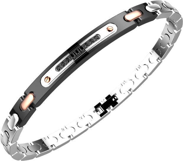 Zancan | Hi-Teck 1.0 Bracciale in acciaio e pietre nere | EHB361