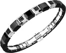 Zancan | Hi-Teck 1.0 Bracciale in acciaio con pietre nere | EHB375