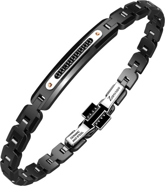 Zancan | Hi-Teck 1.0 Bracciale in ceramica con pietre nere | EHB433