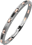 Zancan | Hi-Teck Bracciale in acciaio con pietre nere | EHB445