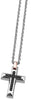 Zancan | Hi-Teck 1.0 Collana in acciaio con pendente a croce e pietre nere | EHC051